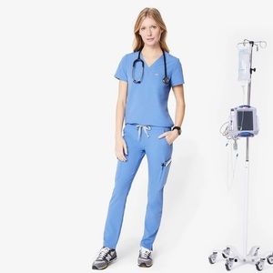 Figs Yola Skinny Scrub Pants in Ceil Blue